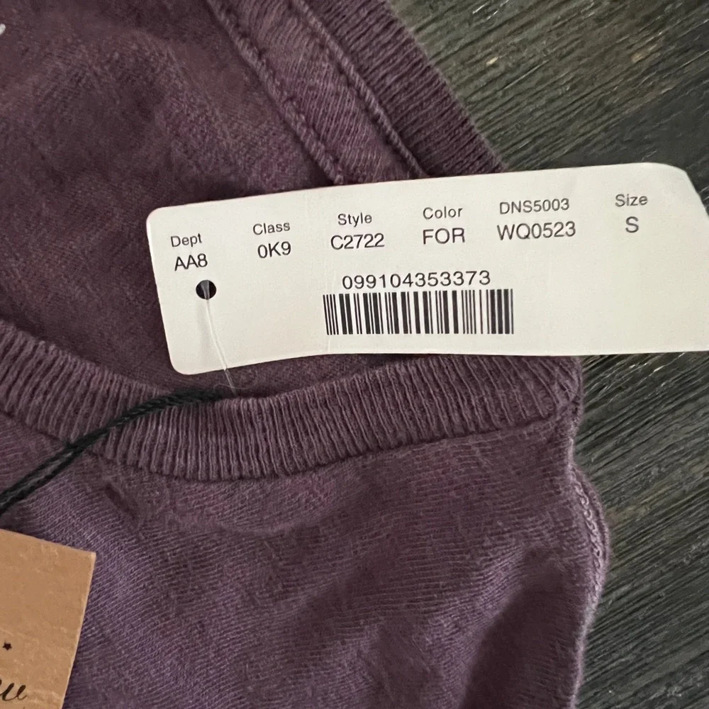 J. Crew NWT brownish purple garment dyed men’s Short Sleeve Tee SZS - Picture 3 of 7